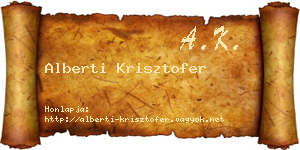 Alberti Krisztofer névjegykártya